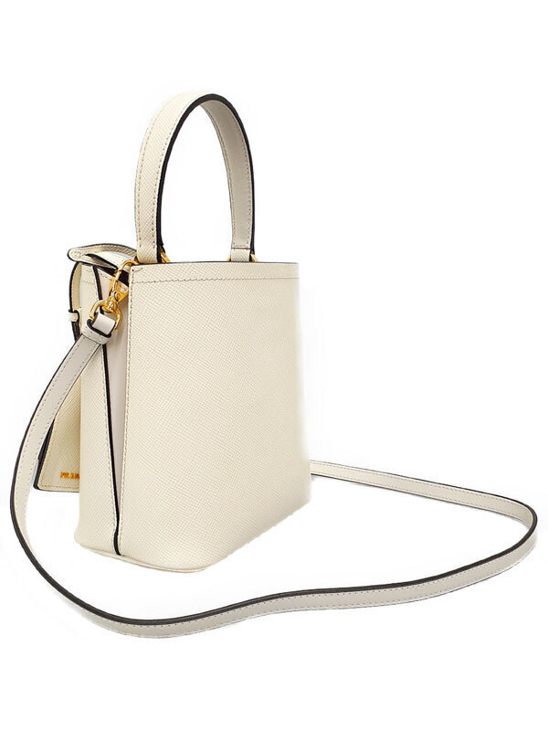 Prada Leather Tote Saffiano Bag Black Panier